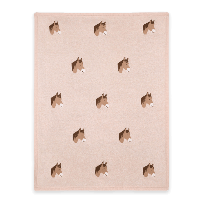 Horse Dreams - Jacquard Sweater Knit Baby Blanket (Organic Cotton)