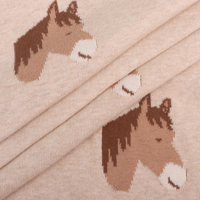 Horse Dreams - Organic Cotton Jacquard Knit Baby Blanket