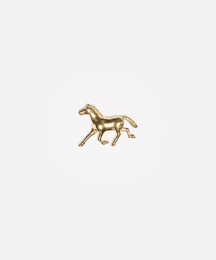Gold horse pin on a white background #color_gold