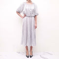 HUISHAN ZHANG SEQUIN SILVER PLEATED DRESS - SIZE 6