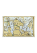 Huntington Nautical Chart, Long Island Map Glass Tray - Ben's Garden