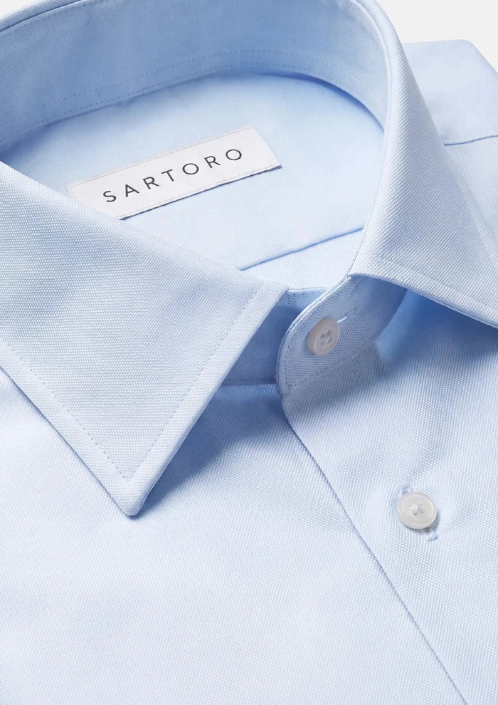 Ice Blue Basket Weave Shirt - SARTORO