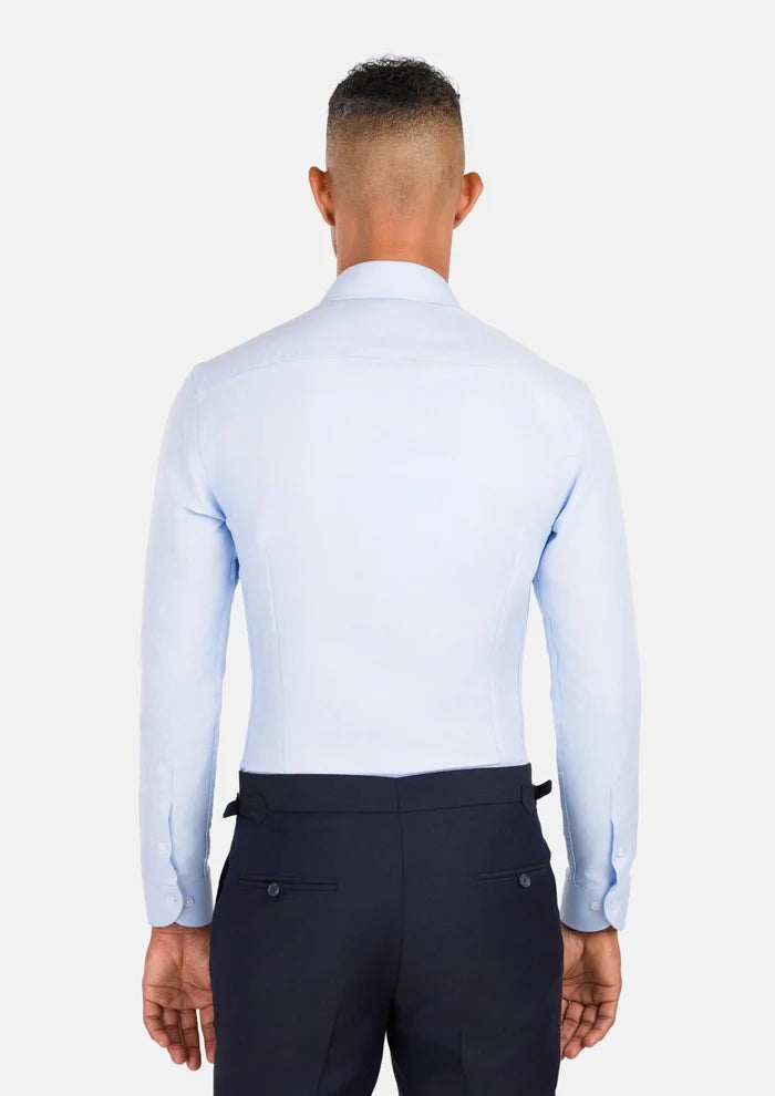 Light Blue Basket Weave Shirt - SARTORO
