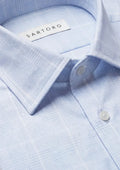 Ice Blue Glen Check Shirt - SARTORO