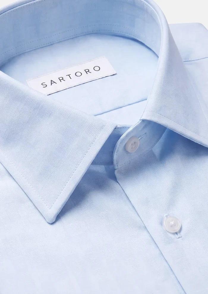 Ice Blue Microcheck Shirt