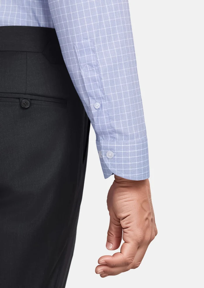 Micro Check Light Blue Shirt - SARTORO