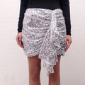 IN THE MOOD FOR LOVE SILVER SEQUIN SKIRT - SIZE XL
