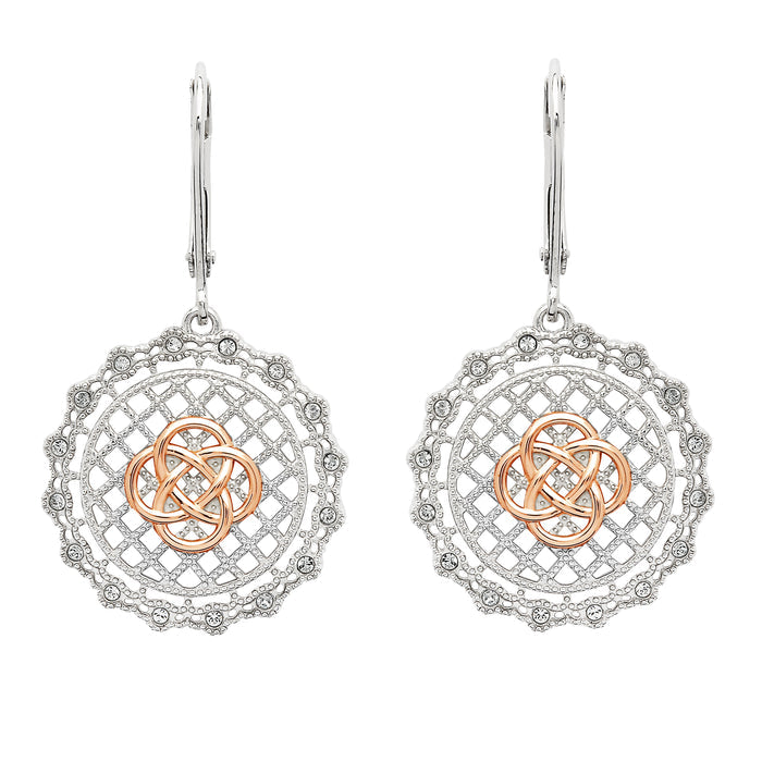 Irish Lace Celtic Knot Drop Earrings