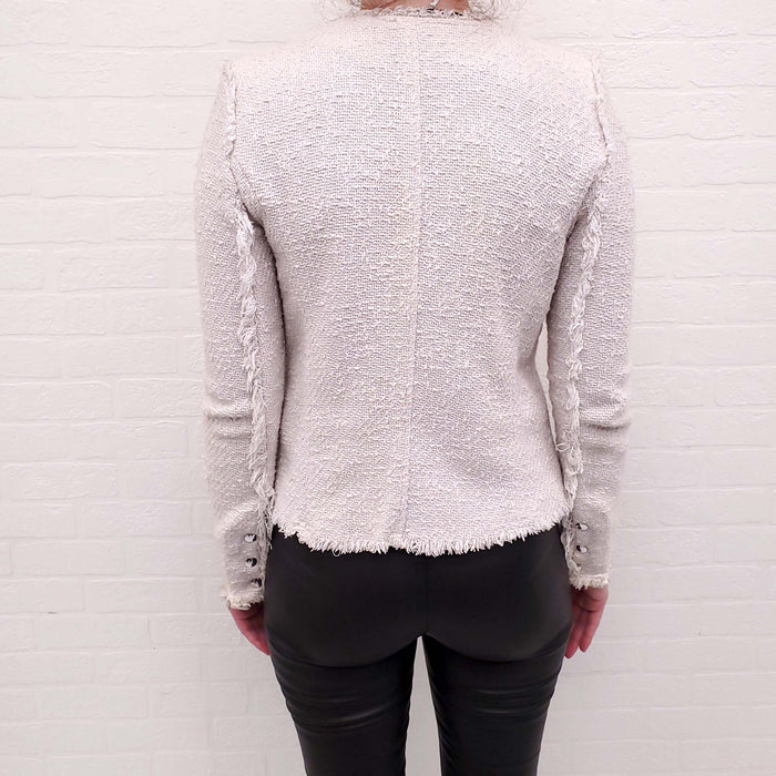 IRO OFF-WHITE KNIT JACKET - SIZE 38