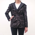 IRO OVERSIZED SEQUIN TUXEDO JACKET - SIZE 34