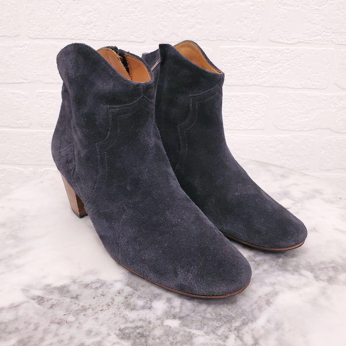 ISABEL MARANT GREY COWBOY BOOTIES - SIZE 38