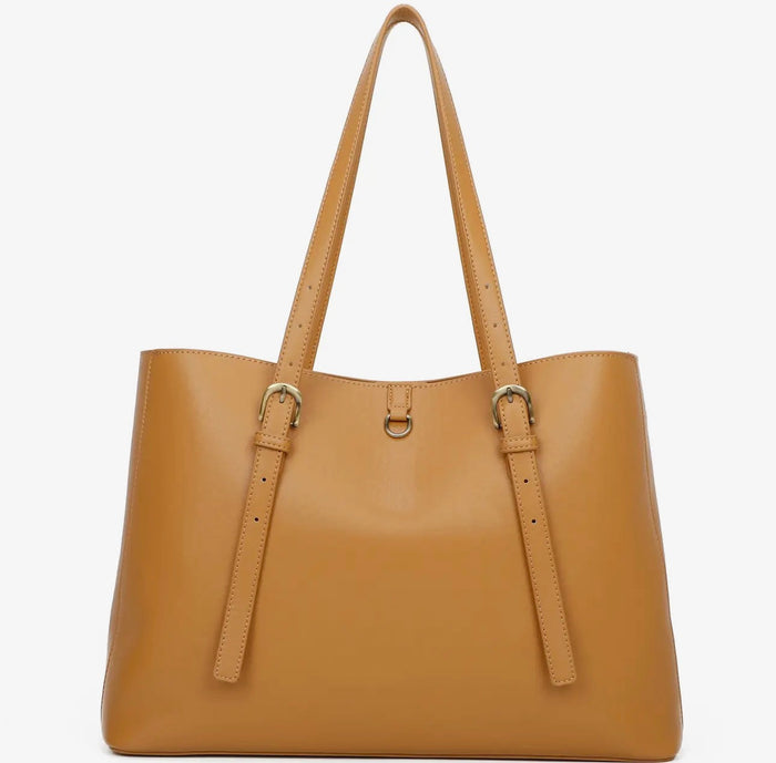 Isla Vegan Leather with detachable bag XL Tote - Tan