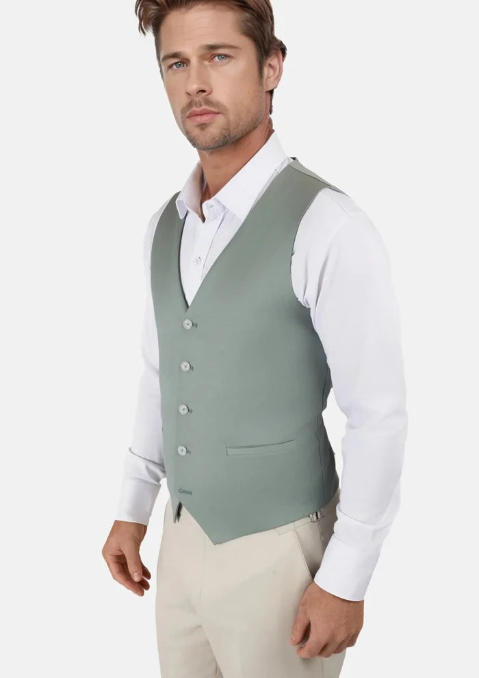 Jade Green Performance Wool Vest - SARTORO