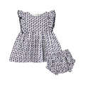 Jamie Blue Floral Baby Dress + Bloomer (Organic)