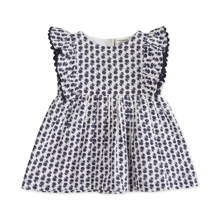 Jamie Blue Floral Baby Dress Front (Organic)