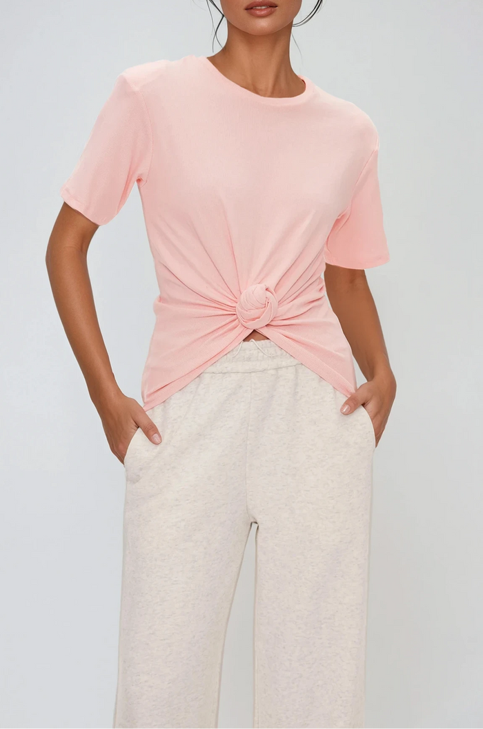 Jemma Ruch Twist T Shirt In Pink