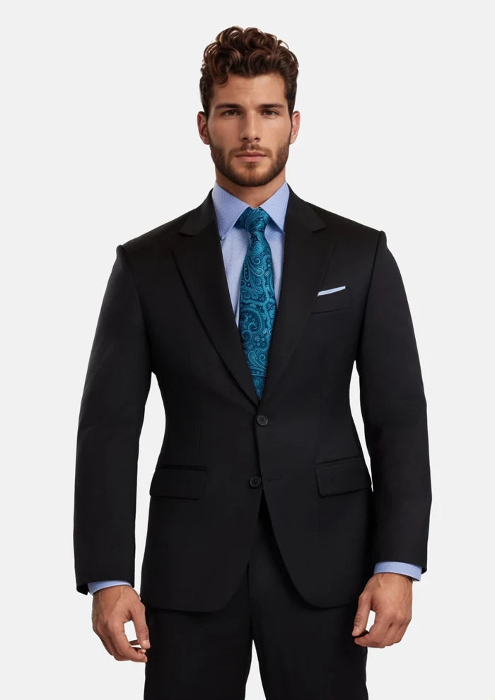 Jet Black Performance Stretch Suit - SARTORO