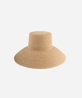 A natural colored oversized packable straw bucket hat on a white background #color_natural