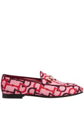 Gucci Jordaan Pink Horsebit Canvas Loafer