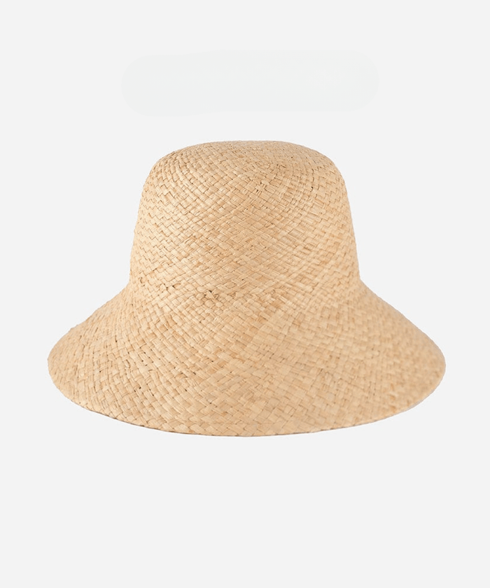 A natural colored packable straw hat on a white background #color_natural