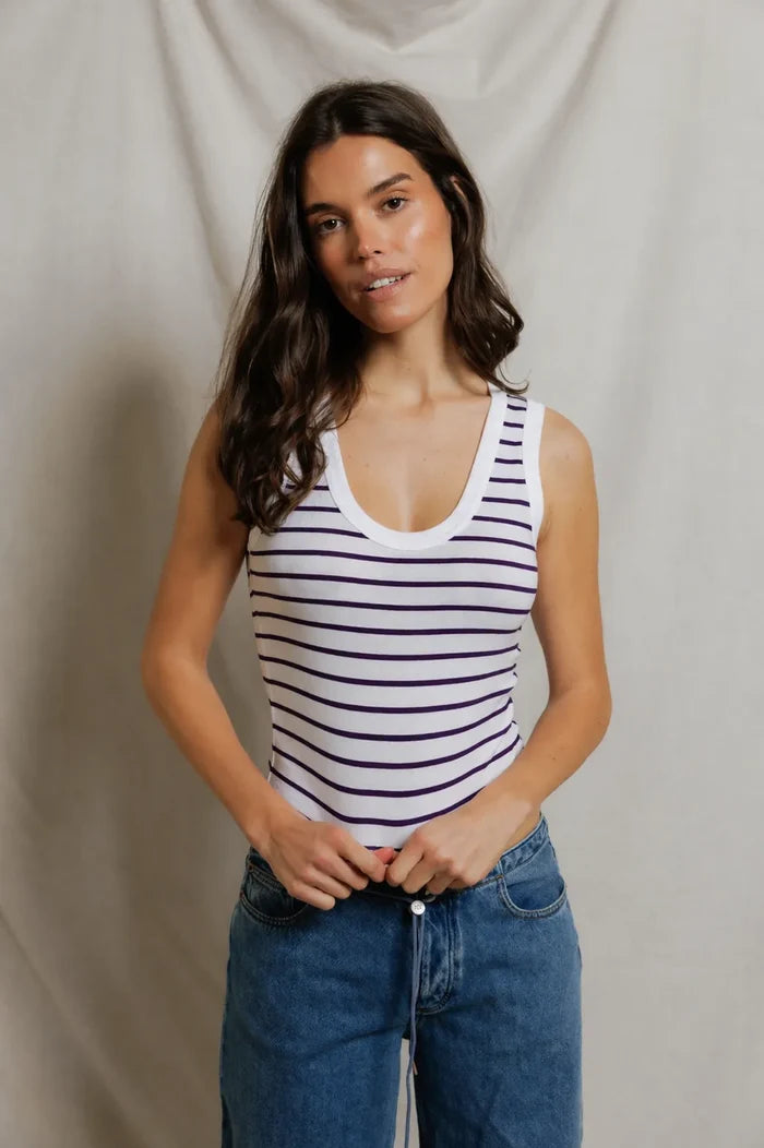 xs / violet white stripe