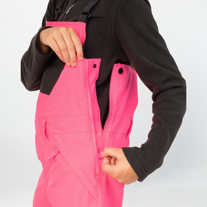 Kid's Bib Pants - Skater Pink Colour Block