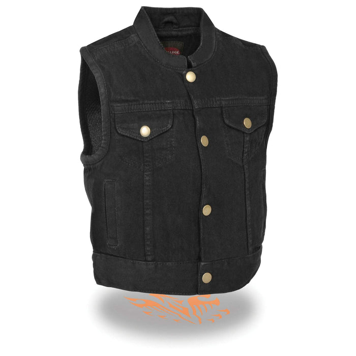 Kids Black Denim Club Vest: Kids Black Denim Club Vest Color Black Size X-Small Small Medium Large X-Large 2X-Large 3X-Large
