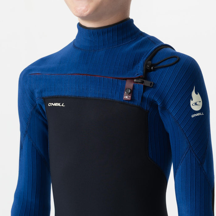 Kid's HyperFire 3/2mm Steamer Chest Zip - Blue