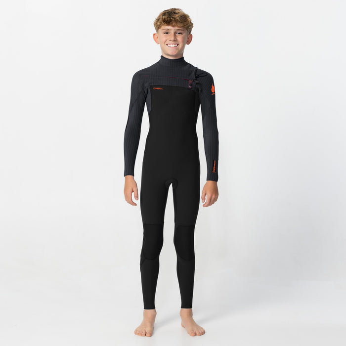Kid's HyperFire 4/3mm Steamer Chest Zip - Black