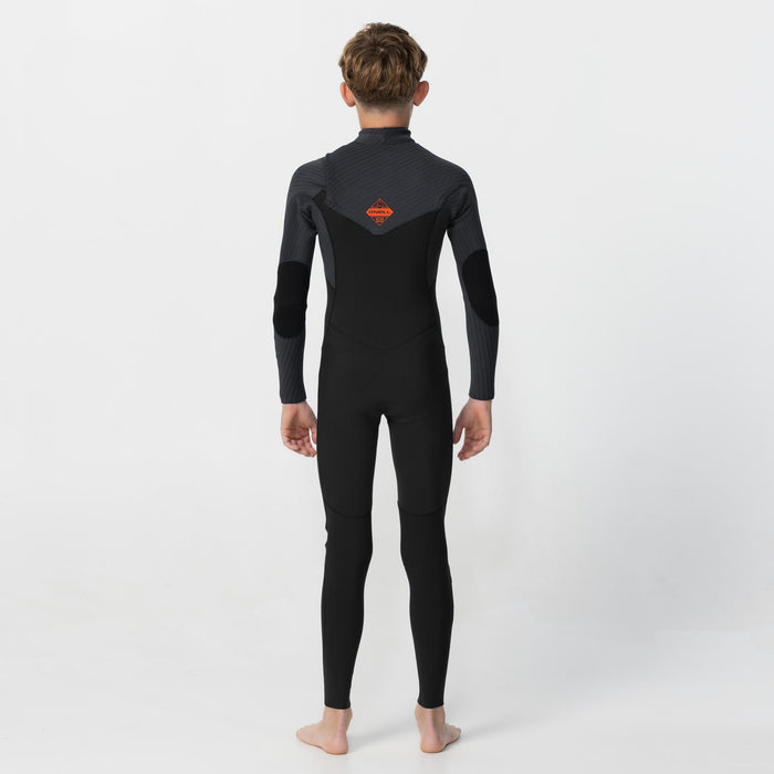 Kid's HyperFire 4/3mm Steamer Chest Zip - Black