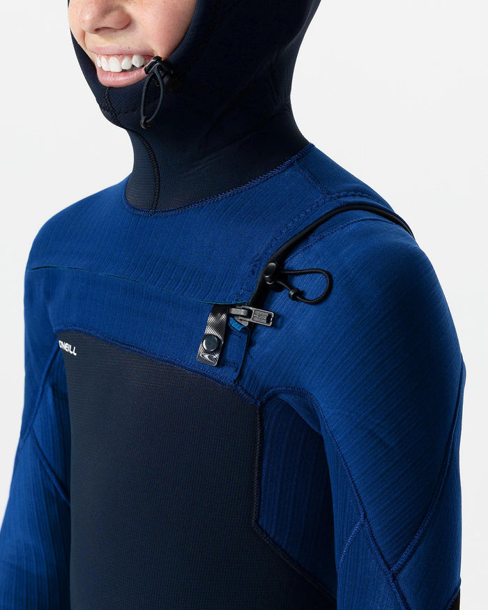 Kid's HyperFreak Hooded 5/4+mm Steamer Chest Zip - Twilight Blue