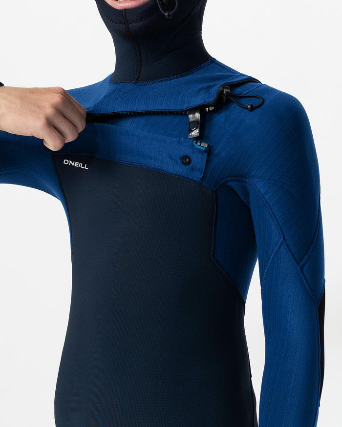 Kid's HyperFreak Hooded 5/4+mm Steamer Chest Zip - Twilight Blue