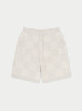 KNITTED CHECKERBOARD SHORTS - GREY
