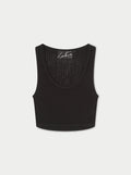 KNITTED VEST TOP - BLACK