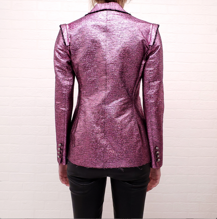 LANVIN PINK METALLIC BLAZER - SIZE 38