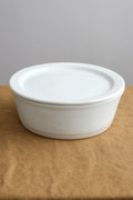 WRF Lab Ceramics Home Kitchen Serving Large Container with Lid White / 10" D x 4" H