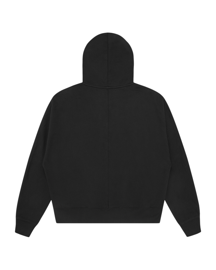 Large Script Logo Zip Through Hood
