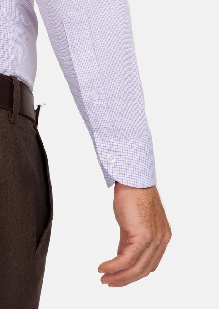 Lavender Micro Grid Shirt - SARTORO