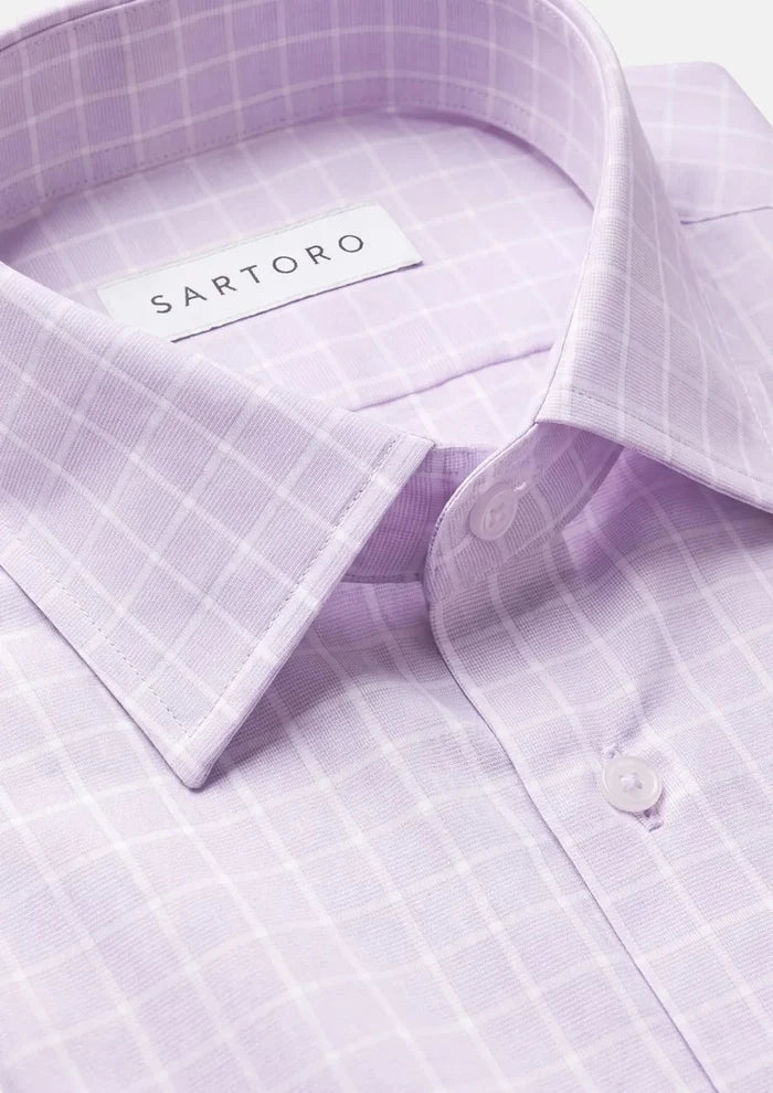 Lavender Plaid Shirt - SARTORO