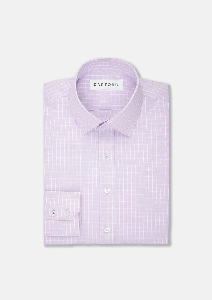 Lavender Plaid Shirt - SARTORO