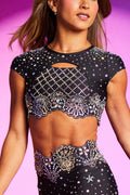 Legend Crystal Couture Top in Black - Special Order