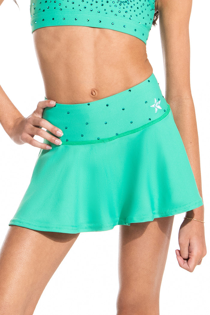 Legendary Flouncy Skirt in Marine Green Crystal