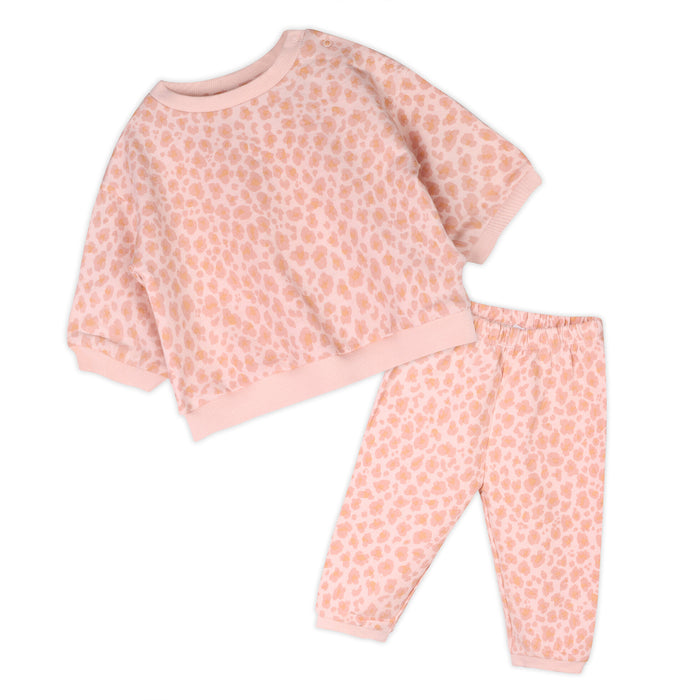 Leopard Baby Sweatshirt & Jogger Set (Organic Cotton)