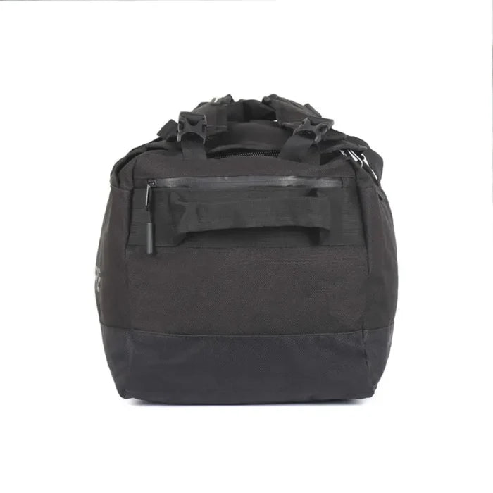 Lifeventure Expedition Cargo Duffle Bag 50 Litres in black end shot showing the carry handle on a white background