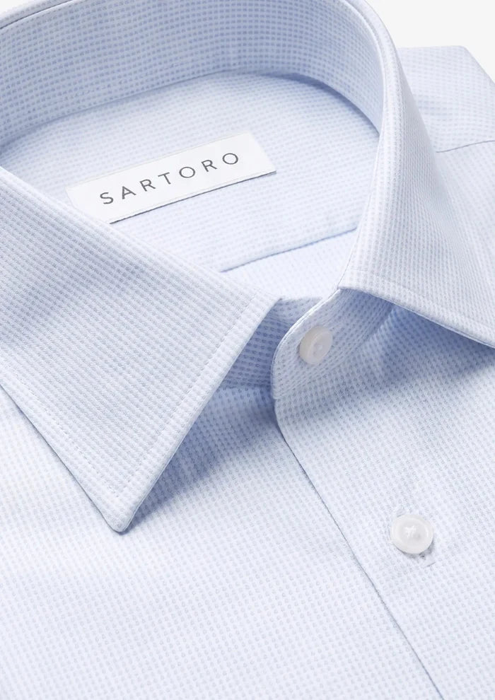 Light Blue Micro Oxford Shirt - SARTORO