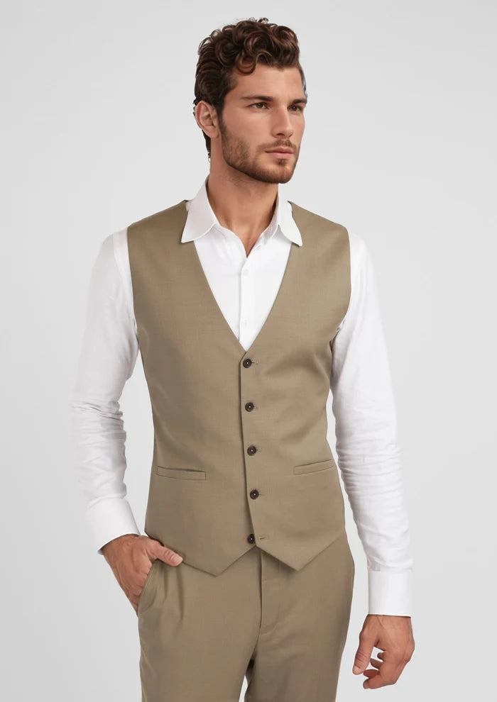 Nobility Light Brown Vest - SARTORO