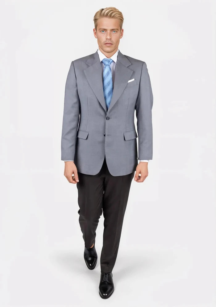 Ellis Light Grey Prince of Wales Jacket - SARTORO
