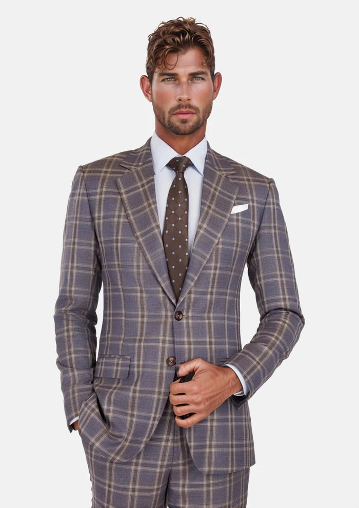 Cincinnati Lilac Checked Bamboo Suit - SARTORO