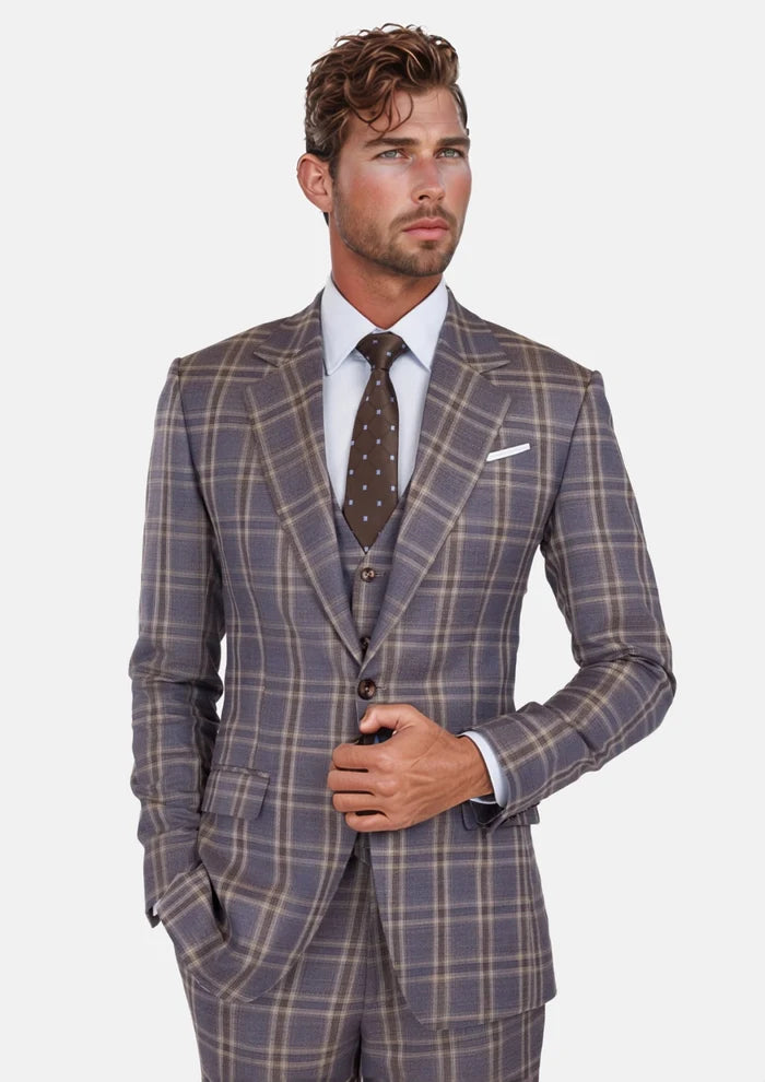 Cincinnati Lilac Checked Bamboo Suit - SARTORO