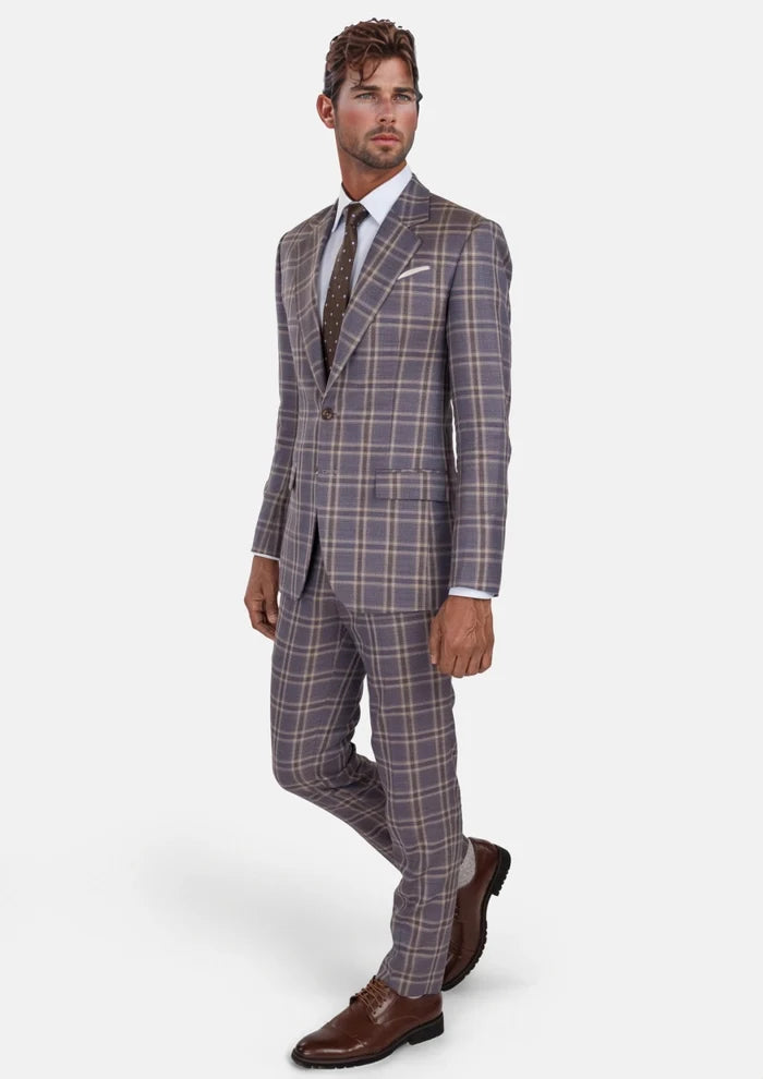 Cincinnati Lilac Checked Bamboo Suit - SARTORO